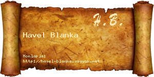 Havel Blanka névjegykártya