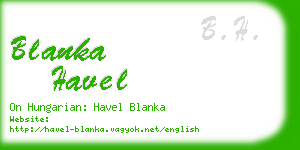 blanka havel business card